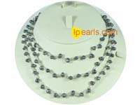 wholesale 5-6mm side-drilled black potato shaped pearl necklace