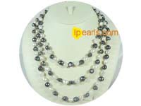 wholesale white and black nugget freshwater pearl necklace
