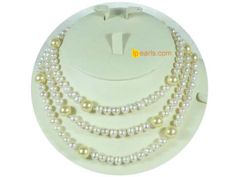 wholesale 6-7mm potato freshwater pearl with shell pearl necklac