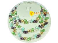 colorful top drilled freshwater pearl necklace on wholesale