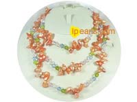 wholesale 8-14mm orange blister freshwater pearl necklace