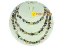 Wholesale side drilled pearls and tourmaline long necklace