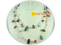 6-7mm white rice pearl and 10*13 bister pearl necklace