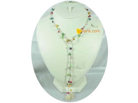 colorful nugget and potato freshwater pearl necklace