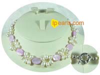 oval shell and potato freshwater pearl jewelry necklace