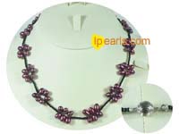 purple top drilled freshwater pearl necklace