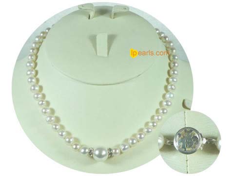 7-8mm white cultured freshwater jewelry pearl necklace