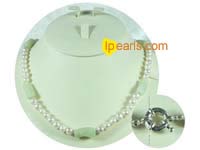 7-8mm pink and white potato freshwater pearls necklace