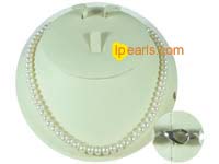 7-8mm natural white color button freshwater pearl necklace