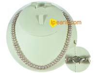 7-8mm natural purple color button freshwater pearl necklace