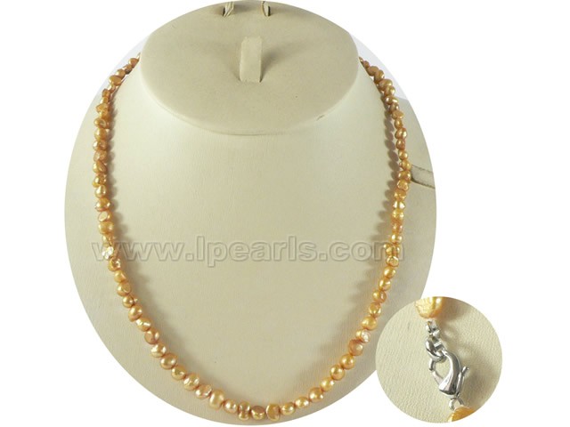 6-7mm cream-colored nugget freshwater pearl necklace