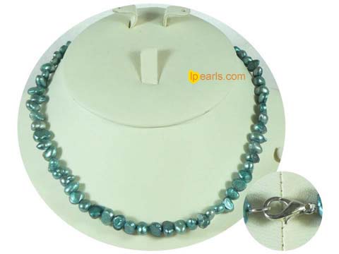 6-7mm glaucous color nugget freshwater pearl necklace