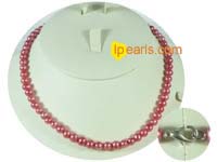 wholesale 6-7mm red color potato freshwater pearl necklace