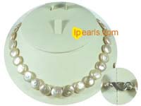 pink long drilled coin shaped freshwater pearl jewelry necklace