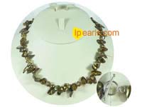 18 inches copper tail shaped freshwater pearl necklace