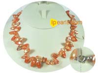wholesale orange blister pearl single strand necklace