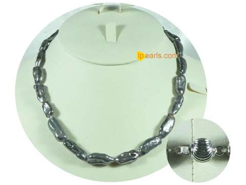 7x18mm Biwa branch jewelry pearl cultured freshwater pearl neckl