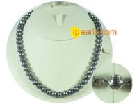 8-9mm black potato freshwater pearls necklace