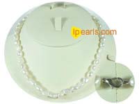drilled smooth-on-both-side white pearl necklace from China