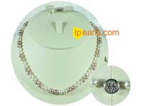 5-6mm white and purple potato freswhater pearl necklace