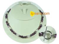 6-7mm nugget and potato pearl jewelry necklace with zircon
