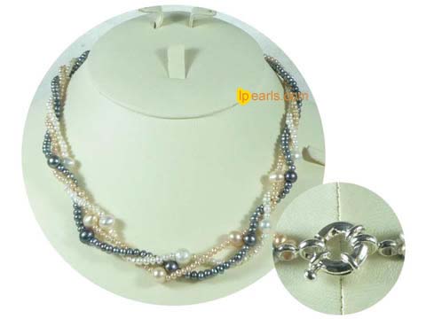 wholesale elegant twisted freshwater pearl necklace