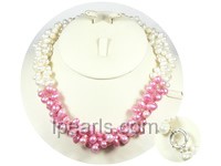 twisted 3 strands freshwater jewelry pearl necklace