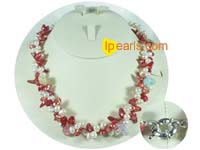 freshwater blister pearl necklace-2 twisted strands