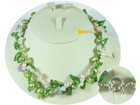 Freshwater blister pearl necklace with top drilled pearl