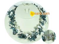 freshwater pearl topdrill and blister pearl necklace