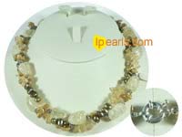 freshwater smooth on both sides pearl necklace with keshi pearls