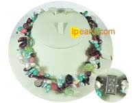 mulitcolor blister pearl necklace with crystal beads