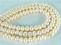 6-7mm natural pink freshwater button pearl strands