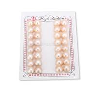 11-12mm AAA pink bread shape freshwater loose pearl 16 pairs