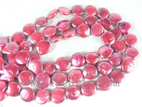 12mm freshwater coin pearl strands in red color