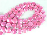 12mm freshwater coin pearl strands in hotpink color