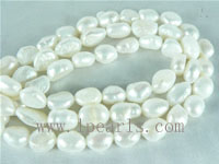 8-9mm natural white smooth on both sides pearl strands