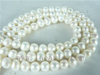 5-6mm natural white freshwater potato pearl strands