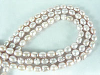 4mm natural purple freshwater rice pearl strands on wholesale