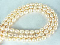 4-5mm natural pink freshwater rice pearl strands on wholesale