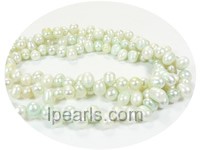 6-7mm light green top drilled freshwater pearl strand