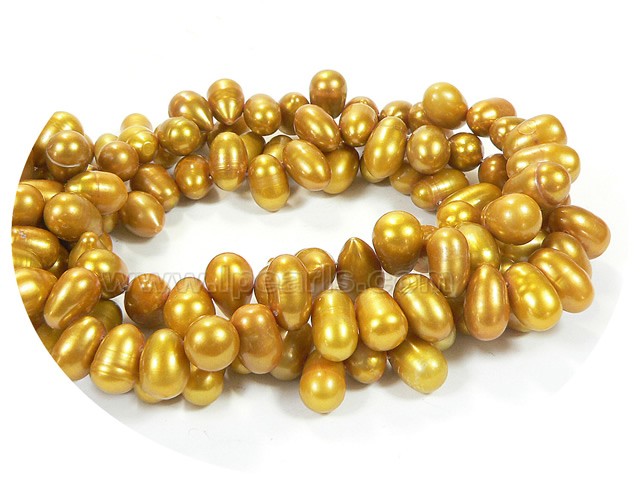 7-8mm golden top drilled freshwater pearl strand