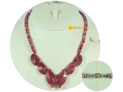 wholesale ingenious 6mm cerise jade necklace from China