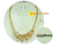 yellow gradual change square jade beads necklace jewelry