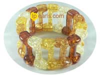 wholesale 30mm multicolor Z shape stretchy amber bracelet