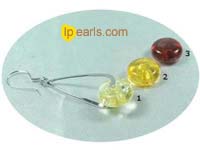 wholesale sterling silver dangling earrings with 5x12mm amber