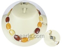 wholesale amber beads and 5-6mm potato pearl necklace