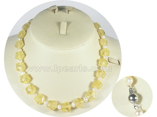 amber beads and 5-6mm potato pearl necklace wholesale