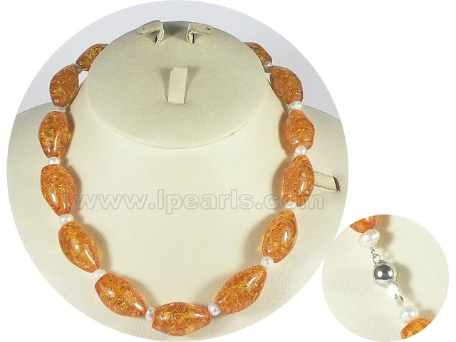 wholesale 5-6mm potato pearl necklace and amber beads