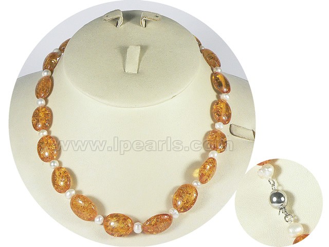 wholesale 5-6mm potato pearl necklace and amber beads